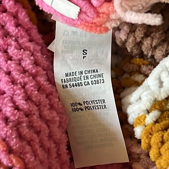 AERIE Striped Pink Chenille Turtleneck Sweater Blogger Fav Size Small - Picture 4 of 5